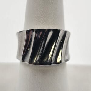 Milor Stainless Steel Ring Size 8 Vintage Silver Tone Band